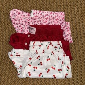 Cherry Floral Print Pajama Shorts